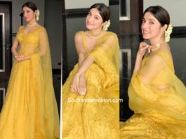 divya khosla kumar yellow lehenga