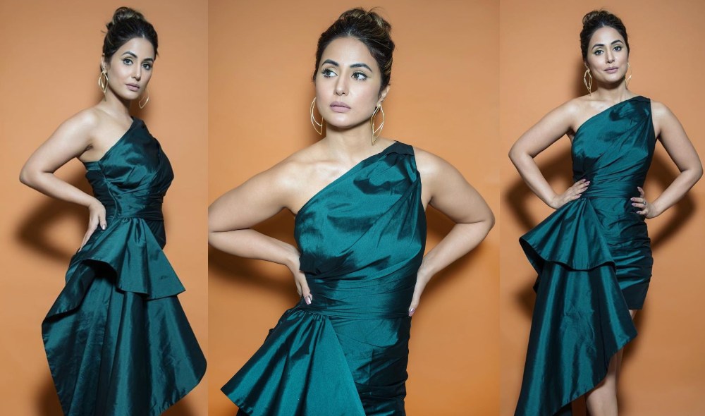 Hina Khan Emerald Green Gown in Big Boss 14