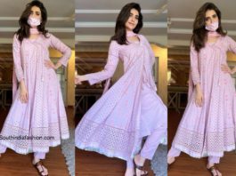 Karishma Tanna in a pink kurta set