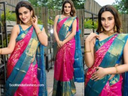 Nidhi Agerwal in traditional silk saree