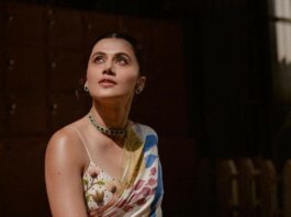 Tapsee Pannu in a floral saree by House of hiya-1