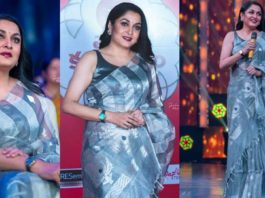 ramya krishnan in grey saree