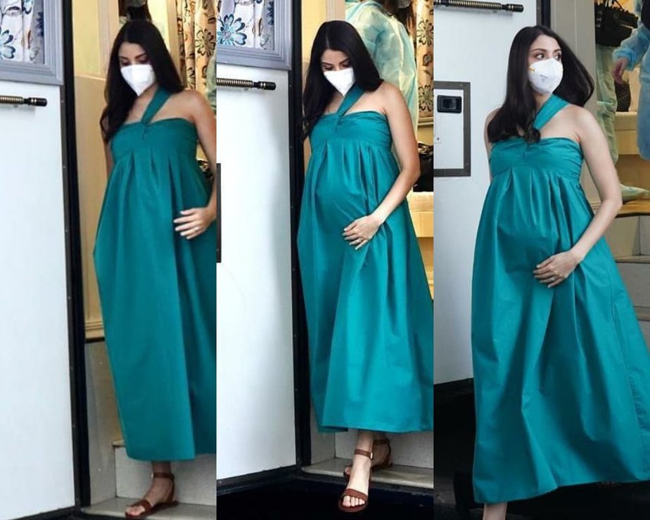 Anushka sharma in a teal dress for an ad shoot2 (1)