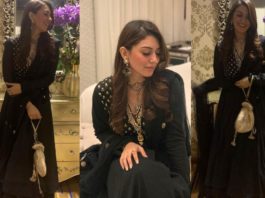 Hansika motwani in a black kurta set by date the ramp