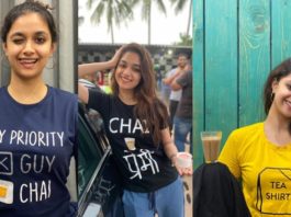 Keerthy Suresh for Miss India promotions in tea themed t-shirts