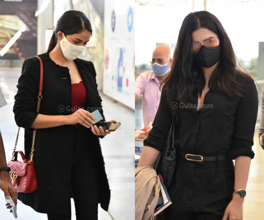 rashmika mandanna airport black outfit (1)