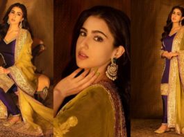 sara ali khan in manish malhotra for diwali