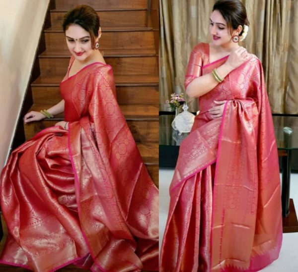 Sridevi Vijaykumar’s in a full zari pink Kanchipuram saree dhanteras 2020!