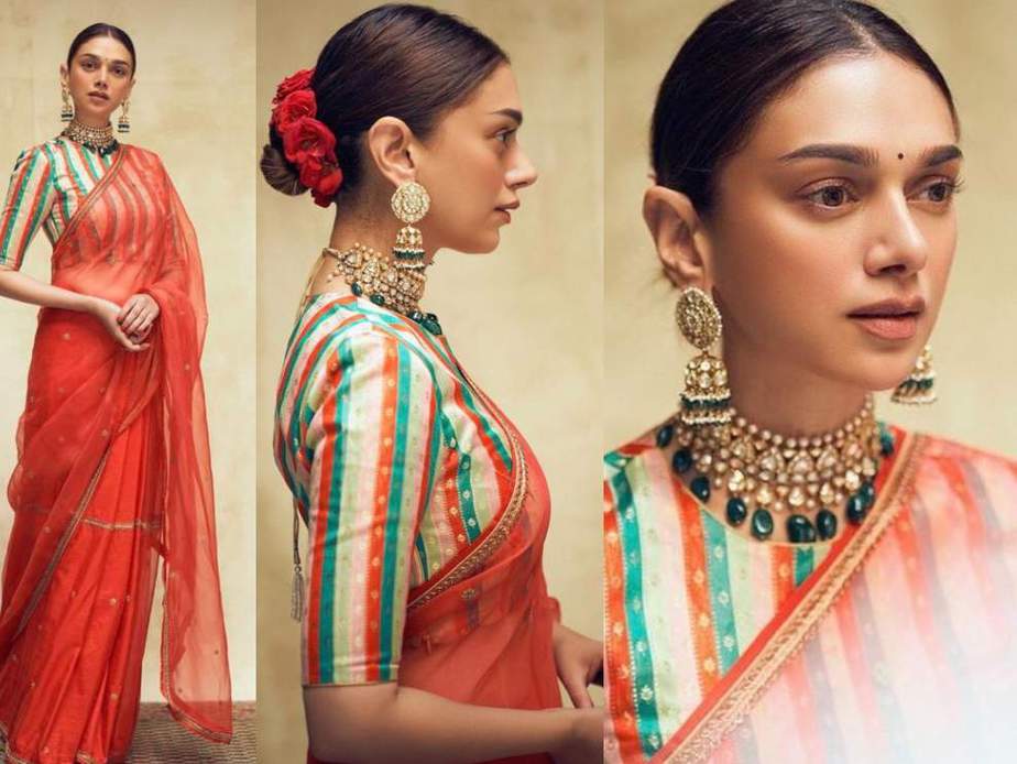 aditi rao hydari in raw mango saree