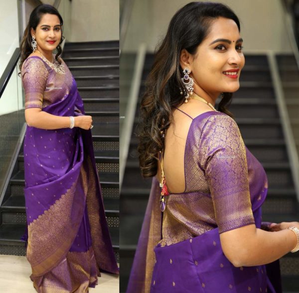 Himaja in a traditional saree at Malabar Gold & Diamonds event! – South ...