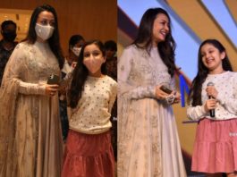 namrata shirodkar and sitara at an event