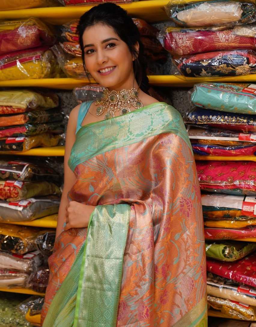 raashi khanna silk saree look at hyderabad