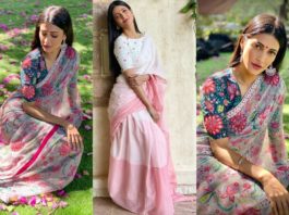 shruthi haasan in saree styled by neeraja kona