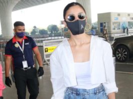 alia bhat is casual yet comfy casual look at airport