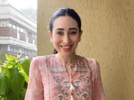 karisma kapoor in anita dongre pink dress