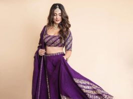 Hina Khan in praytusha garimella purple lehenga1