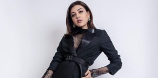 Kajal Aggarwal in a black ensemble by blssd1