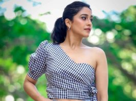 Regina Cassandra in checked top by Archana Karthick and jeans for chakra promotions