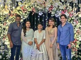 Samantha Akkineni and Chaitanya in gold and blue at Director Sukumar's family bash-5