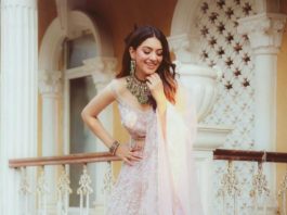 Hansika in rose pink lehenmga by Jiya