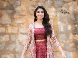 Krithi Shetty in brick red kalamkari ethnic outfit by Label anushree