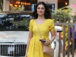 divya khosla kumar in yellow dress