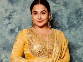 vidya balan in yellow anarkali from faabiiana