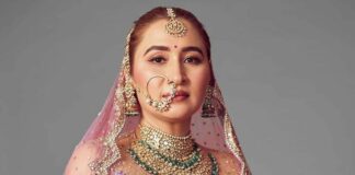 Jwala Gutta in Rimple and Harpreet lehenga for her north Indian wedding