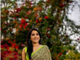 Rashmi Gautam in animal print saree by Shruti clothing-1