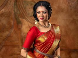 Vimala Raman in red kanchi saree by Anya Boutique-1