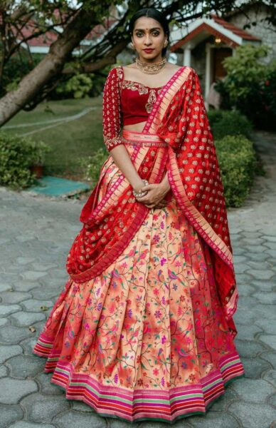 10 Designer bridal half-sarees that are sure to captivate every bride's ...