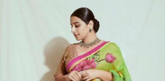 Vidya balan in a floral Torani saree for sherni promotions-2