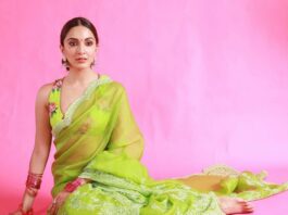 Kiara advani in green saree by Torani for Shershah promotions-2