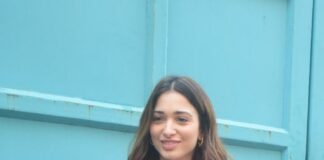 Tamannaah Bhatia in a pink bodycon dress at Maddock films-1