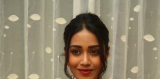 nivetha pethuraj in a red gown for pagal pre-release event-4