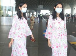 rakul preet in ethnic attire at airport