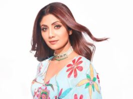 shilpa shetty in Mayyur Giotra saree