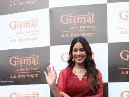 Nivetha Pethuraj in a maroon kurta set at a restaurant opening