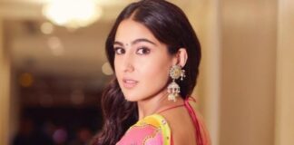 sara ali khan in customized saree