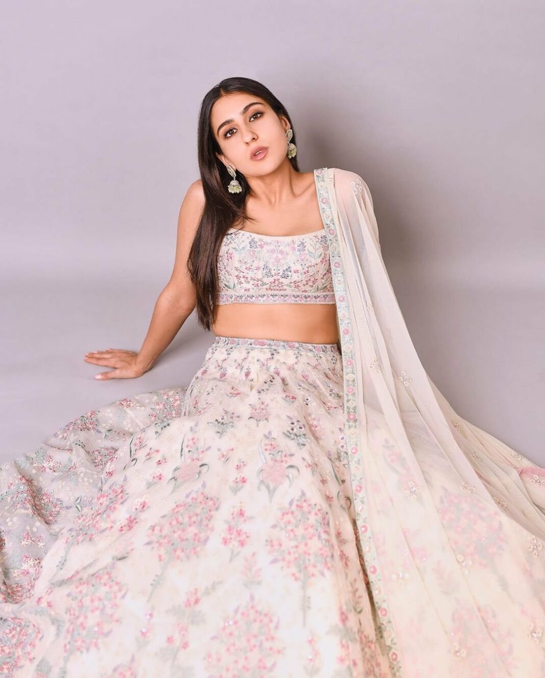 Sara Ali Khan in an ivory lehenga set for 