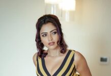 Amala Paul in a striped sharara set by Nitya Bajaj for ranjish hi sahi-2