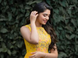 Krithi shetty in a yellow anarkali dress by Nallamz-2