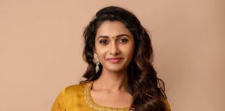 Priya Bhavani Shankar in a yellow anarkali by Mersal