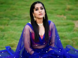 Rashmi Gautam in a blue lehenga by Starry dreams -2