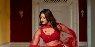 Kajal Aggarwal in a red lehenga-2