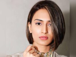 Erica Fernandez in a silver saree by Deme-3