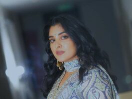 Nivetha Thomas in a blue anarkali dress by Mrunalini Rao-1