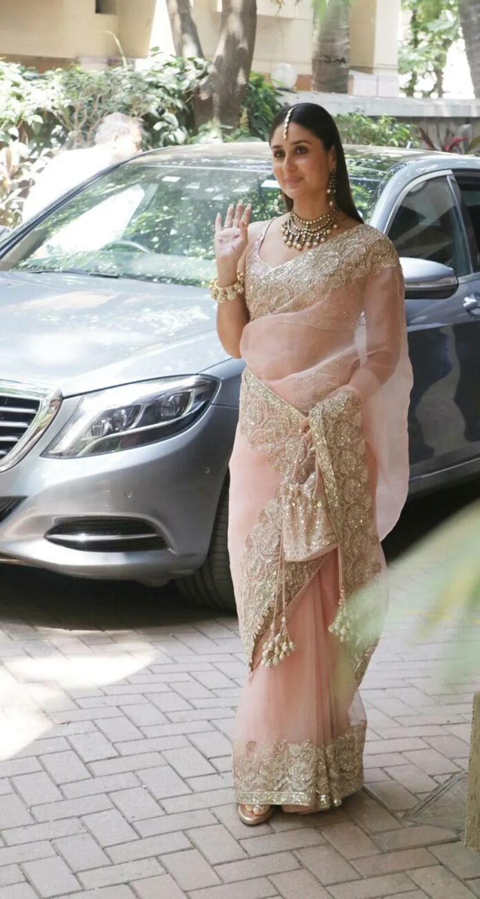 Kareena Kapoor Looks Magnificent In A Pink Organza Saree For Ranbir ...