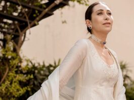 Karisma kapoor in an ivory anarkali set by punit balana-2