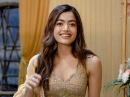 rashmika mandanna in yellow lehenga by arpita mehta for vijay66 launch